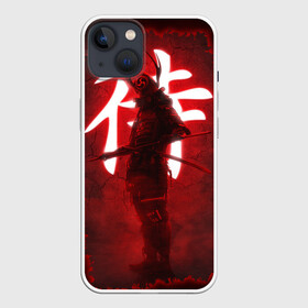 Чехол для iPhone 13 с принтом NEON SAMURAI в Петрозаводске,  |  | катана | красное | неон | неоновый самурай | самурай | стиль | тренд | япония