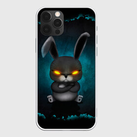 Чехол для iPhone 12 Pro Max с принтом NEON HARE в Петрозаводске, Силикон |  | Тематика изображения на принте: животное | заяц | злое | злые глаза | кролик | неон | плюшевое