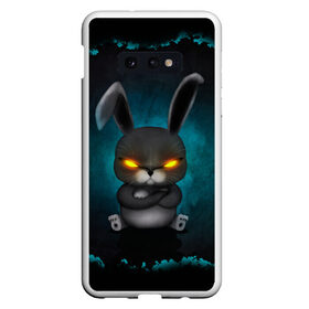 Чехол для Samsung S10E с принтом NEON HARE в Петрозаводске, Силикон | Область печати: задняя сторона чехла, без боковых панелей | Тематика изображения на принте: животное | заяц | злое | злые глаза | кролик | неон | плюшевое