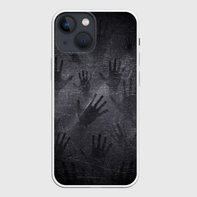 Чехол для iPhone 13 mini с принтом ЛАДОНИ УШЕДШИХ в Петрозаводске,  |  | ладони | отпечатки пальцев | отпечатки рук | страшное | хорор