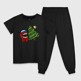 Детская пижама хлопок с принтом Among Us | Новогодний в Петрозаводске, 100% хлопок |  брюки и футболка прямого кроя, без карманов, на брюках мягкая резинка на поясе и по низу штанин
 | 