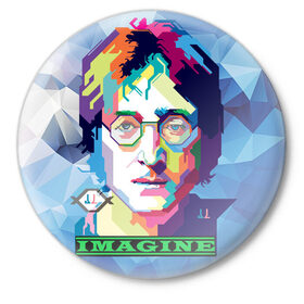 Значок с принтом Джон Леннон Imagine в Петрозаводске,  металл | круглая форма, металлическая застежка в виде булавки | beatles | imagine | john | lennon | the beatles | битлз | битлы | группа | джон | купить | леннон | леннона | очки | рок н ролл | с группы | хиппи
