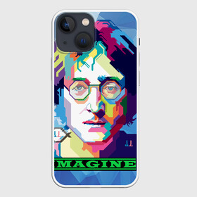 Чехол для iPhone 13 mini с принтом Джон Леннон Imagine в Петрозаводске,  |  | beatles | imagine | john | lennon | the beatles | битлз | битлы | группа | джон | купить | леннон | леннона | очки | рок н ролл | с группы | хиппи