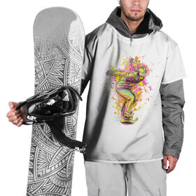 Накидка на куртку 3D с принтом Сноуборд в Петрозаводске, 100% полиэстер |  | лыжник | сноуборд | сноубордист | спорт | спортсмен