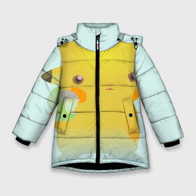 Зимняя куртка для девочек 3D с принтом Покемон pikachu в Петрозаводске, ткань верха — 100% полиэстер; подклад — 100% полиэстер, утеплитель — 100% полиэстер. | длина ниже бедра, удлиненная спинка, воротник стойка и отстегивающийся капюшон. Есть боковые карманы с листочкой на кнопках, утяжки по низу изделия и внутренний карман на молнии. 

Предусмотрены светоотражающий принт на спинке, радужный светоотражающий элемент на пуллере молнии и на резинке для утяжки. | 