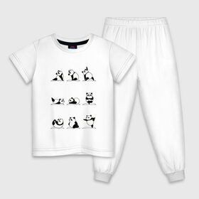 Детская пижама хлопок с принтом Панда занимается йогой в Петрозаводске, 100% хлопок |  брюки и футболка прямого кроя, без карманов, на брюках мягкая резинка на поясе и по низу штанин
 | Тематика изображения на принте: ега | йога | йога и фитнес | карамель | кунг фу | кунг фу панда | панда | пандора | панды | по | с пандами | с пандой | фитнес