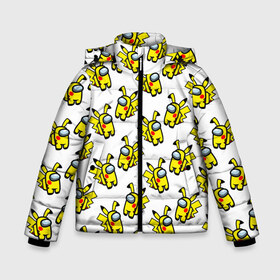 Зимняя куртка для мальчиков 3D с принтом Among us Pikachu в Петрозаводске, ткань верха — 100% полиэстер; подклад — 100% полиэстер, утеплитель — 100% полиэстер | длина ниже бедра, удлиненная спинка, воротник стойка и отстегивающийся капюшон. Есть боковые карманы с листочкой на кнопках, утяжки по низу изделия и внутренний карман на молнии. 

Предусмотрены светоотражающий принт на спинке, радужный светоотражающий элемент на пуллере молнии и на резинке для утяжки | Тематика изображения на принте: among us | baby | impostor | kawaii | pika pika | pikachu | pokemon go | there is impostor | амонг ас | девочкам | детям | космические | космонавты | малыш | мальчикам | персонажи | пика пика | пикачу | покемон | предатель среди нас |