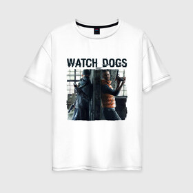 Женская футболка хлопок Oversize с принтом Watch dogs (Z) в Петрозаводске, 100% хлопок | свободный крой, круглый ворот, спущенный рукав, длина до линии бедер
 | black viceroys | ubisoft montreal | watch dogs | watchdogs | watch_dogs | взлом | делфорд уэйд | дефолт | джей би | джей би маркович | дэмиен брэнкс | клара лилл | куинн | лаки | лис | мститель | пирс | рэймонд кинни | сторожевые п