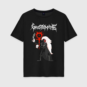 Женская футболка хлопок Oversize с принтом GHOSTEMANE в Петрозаводске, 100% хлопок | свободный крой, круглый ворот, спущенный рукав, длина до линии бедер
 | andromeda | ghostemane | hades. | mercury | nihil | rap | гостмейн | готика | реп