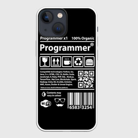 Чехол для iPhone 13 mini с принтом Programmer в Петрозаводске,  |  | google | javascript | joma | tech | инженер | информатика | код | кодирование | программирование | программист | разработка | разработчик | технология