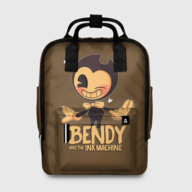 Женский рюкзак 3D с принтом Bendy And The Ink Machine в Петрозаводске, 100% полиэстер | лямки с регулируемой длиной, сверху ручки, чтобы рюкзак нести как сумку. Основное отделение закрывается на молнию, как и внешний карман. Внутри два дополнительных кармана, один из которых закрывается на молнию. По бокам два дополнительных кармашка, куда поместится маленькая бутылочка
 | bendy | bendy and the ink machine | бенди | бени | бенни | бэнди | детская | детям | игра | капли | компьютерная игра | краска | машина | подтеки | ужастик | чернила | чернильная