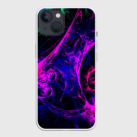 Чехол для iPhone 13 с принтом GambaTR в Петрозаводске,  |  | abstraction | colorful | dark | fractal | glow | patterns | shapes | tangled | texture | абстракция | запутанный | разноцветный | свечение | текстура | темный | узоры | формы | фрактал