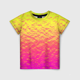 Детская футболка 3D с принтом Яркий закат в Петрозаводске, 100% гипоаллергенный полиэфир | прямой крой, круглый вырез горловины, длина до линии бедер, чуть спущенное плечо, ткань немного тянется | abstraction | casual | gradient | hot | yellow | абстракция | блестящий | блики | вода | волны | градиент | закат | золотистый | краска | красочный | небеса | неоновый | облака | пастельный | пляж | рассвет | сияние