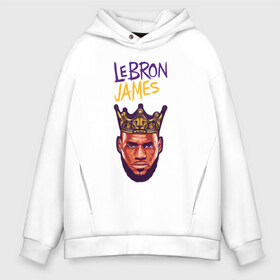 Мужское худи Oversize хлопок с принтом LEBRON JAMES в Петрозаводске, френч-терри — 70% хлопок, 30% полиэстер. Мягкий теплый начес внутри —100% хлопок | боковые карманы, эластичные манжеты и нижняя кромка, капюшон на магнитной кнопке | 24 lakers | kobe bryant | lakers | lebron james. | los angeles lakers | баскетбол | коби брайант | лос анджелес лейкерс | лосанджелес лейкерс