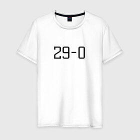 Мужская футболка хлопок с принтом 29-0 Хабиб Нурмагомедов в Петрозаводске, 100% хлопок | прямой крой, круглый вырез горловины, длина до линии бедер, слегка спущенное плечо. | Тематика изображения на принте: 
