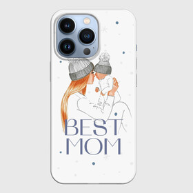 Чехол для iPhone 13 Pro с принтом Лучшая мама в Петрозаводске,  |  | белый | зима | лучшая | любовь | мама | семья | снег | тепло | уют
