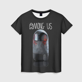 Женская футболка 3D с принтом AMONG US в Петрозаводске, 100% полиэфир ( синтетическое хлопкоподобное полотно) | прямой крой, круглый вырез горловины, длина до линии бедер | among us | амонг ас | игра | космический | космический корабль | космонавт | космос | мем | среди нас | экшен