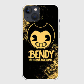 Чехол для iPhone 13 с принтом Bendy And The Ink Machine в Петрозаводске,  |  | bendy | bendy and the ink machine | бенди | бени | бенни | бэнди | детская | детям | игра | капли | компьютерная игра | краска | машина | подтеки | ужастик | чернила | чернильная