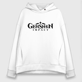 Женское худи Oversize хлопок с принтом Genshin Impact Logo (Z) в Петрозаводске, френч-терри — 70% хлопок, 30% полиэстер. Мягкий теплый начес внутри —100% хлопок | боковые карманы, эластичные манжеты и нижняя кромка, капюшон на магнитной кнопке | aaa игра | breath of the wild | ubisoft | анемо | барбара | беннет | бэй доу | венти | гатя | геншин импакт | гео | гидро | дилюк | кли | нин гуан | ноэлль | рэйзор | электро