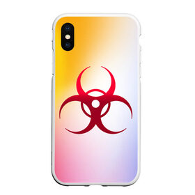 Чехол для iPhone XS Max матовый с принтом Biohazard в Петрозаводске, Силикон | Область печати: задняя сторона чехла, без боковых панелей | biohazard | ncov2019 | plague inc | virus | вирус | градиент | знак | карантин | ковид | корона | коронавирус | опасность