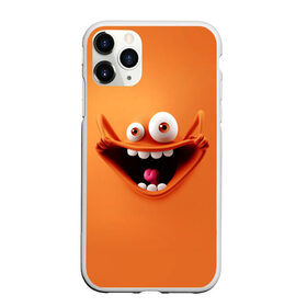Чехол для iPhone 11 Pro Max матовый с принтом Безумная мордашка в Петрозаводске, Силикон |  | глаза | зубы | мультяшный персонаж | смешная эмоция | смешное лицо | язык