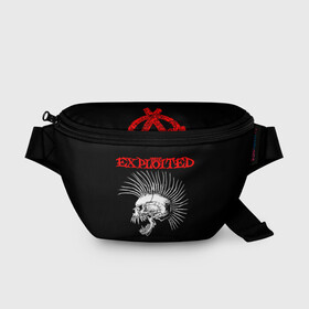 Поясная сумка 3D с принтом The Exploited в Петрозаводске, 100% полиэстер | плотная ткань, ремень с регулируемой длиной, внутри несколько карманов для мелочей, основное отделение и карман с обратной стороны сумки застегиваются на молнию | exploited | punks | punks not dead | the exploited | панк не сдох | панки | уоти | череп | эксплоитед