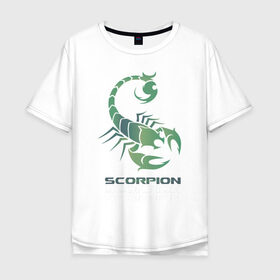Мужская футболка хлопок Oversize с принтом Scorpion в Петрозаводске, 100% хлопок | свободный крой, круглый ворот, “спинка” длиннее передней части | Тематика изображения на принте: 
