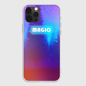 Чехол для iPhone 12 Pro Max с принтом MAGIC в Петрозаводске, Силикон |  | звездное небо | зимний вечер | неоновая надпись | ночное небо | снег