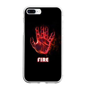 Чехол для iPhone 7Plus/8 Plus матовый с принтом FIRE в Петрозаводске, Силикон | Область печати: задняя сторона чехла, без боковых панелей | amoled | огонь | пальцы | рука в огне | рука человека