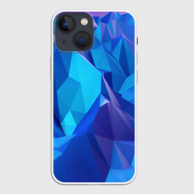 Чехол для iPhone 13 mini с принтом NEON CRYSTALLS в Петрозаводске,  |  | алмазы | блеск | кристаллы | монотонный цвет | неоновый принт | переливание цветов | синий цвет