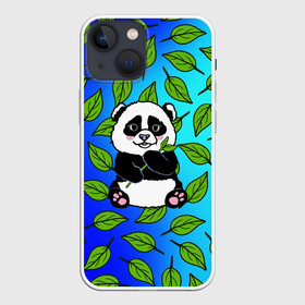 Чехол для iPhone 13 mini с принтом Панда в Петрозаводске,  |  | baby | bear | kawaii | teddy | бамбук | ветки | животные | игрушка | каваи | китай | коала | листья | малыш | медведь | медвежата | медвежонок | мультяшный | панда | пандочка | плюшевый | подарок | природа | пушистый