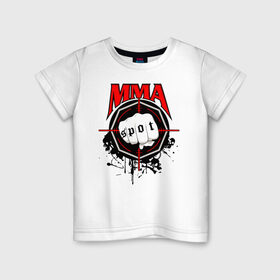 Детская футболка хлопок с принтом MMA в Петрозаводске, 100% хлопок | круглый вырез горловины, полуприлегающий силуэт, длина до линии бедер | 