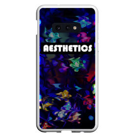 Чехол для Samsung S10E с принтом AESTHETICS в Петрозаводске, Силикон | Область печати: задняя сторона чехла, без боковых панелей | брызги красок | неоновая надпись | неоновые цветы | неоновый свет | светодиоды | цветы