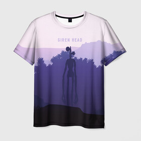 Мужская футболка 3D с принтом Siren Head в Петрозаводске, 100% полиэфир | прямой крой, круглый вырез горловины, длина до линии бедер | siren head | игра | лес | монстр | персонаж | сирена | сиреноголовый | чудовище