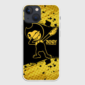 Чехол для iPhone 13 mini с принтом BENDY AND THE INK MACHINE. в Петрозаводске,  |  | bendy | bendy and the ink machine | бенди | бенди и чернильная машина | большие чудеса | взлёты и падения | движущиеся картинки | последняя бобина | старая песня