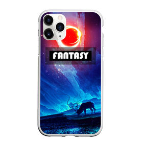 Чехол для iPhone 11 Pro Max матовый с принтом FANTASY в Петрозаводске, Силикон |  | горы | ледяные глыбы | неоновая луна | неоновая планета | неоновый свет | ночное небо | олень | фантастика | фентези