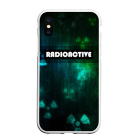 Чехол для iPhone XS Max матовый с принтом RADIOACTIVE в Петрозаводске, Силикон | Область печати: задняя сторона чехла, без боковых панелей | Тематика изображения на принте: значок радиации | металл текстура | метро | радиация | сталкер