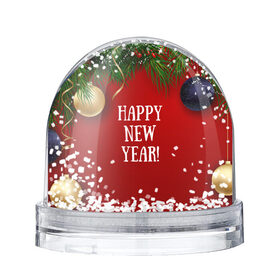 Снежный шар с принтом Happy New Year! в Петрозаводске, Пластик | Изображение внутри шара печатается на глянцевой фотобумаге с двух сторон | 