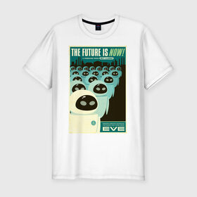 Мужская футболка хлопок Slim с принтом Eve в Петрозаводске, 92% хлопок, 8% лайкра | приталенный силуэт, круглый вырез ворота, длина до линии бедра, короткий рукав | buy n large | eve | pixar | vdzabma | ева | пиксар