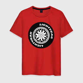Мужская футболка хлопок с принтом Lightyear Tires в Петрозаводске, 100% хлопок | прямой крой, круглый вырез горловины, длина до линии бедер, слегка спущенное плечо. | cars | pixar | vdzabma | пиксар | тачки
