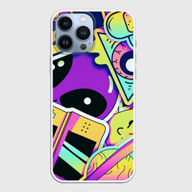 Чехол для iPhone 13 Pro Max с принтом Alien в Петрозаводске,  |  | alien | art | emoticons | mushrooms | phone | planet | plaster | smartphone | smilies | stickers | ufo | арт | грибы | инопланетянин | нло | планета | пластырь | пришелец | смайлики | смайлы | смартфон | стикеры | телефон