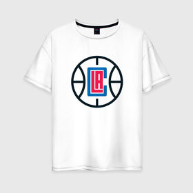 Женская футболка хлопок Oversize с принтом Los Angeles Clippers в Петрозаводске, 100% хлопок | свободный крой, круглый ворот, спущенный рукав, длина до линии бедер
 | angeles | clippers | los | nba | анджелес | баскетбол | клипперс | лос | нба