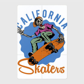 Магнитный плакат 2Х3 с принтом California skaters в Петрозаводске, Полимерный материал с магнитным слоем | 6 деталей размером 9*9 см | california | skateboard | skeleton | skull | калифорния | скейтборд | скелет | череп