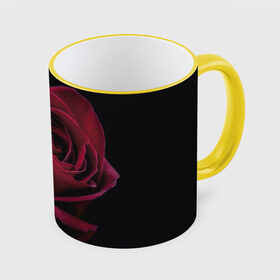 Кружка с принтом роза в Петрозаводске, керамика | ёмкость 330 мл | Тематика изображения на принте: гибридная роза | красная роза | роза | чайная роза | черная роза