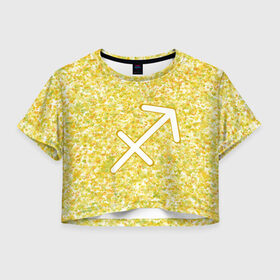 Женская футболка Crop-top 3D с принтом Романтичный стрелец - 3 в Петрозаводске, 100% полиэстер | круглая горловина, длина футболки до линии талии, рукава с отворотами | Тематика изображения на принте: 