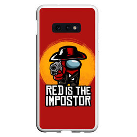 Чехол для Samsung S10E с принтом Red Is The Impostor в Петрозаводске, Силикон | Область печати: задняя сторона чехла, без боковых панелей | Тематика изображения на принте: among | among us | crewmate | dead | game | impistor | red | redemption | space | us | vote | выживший | игра | космос | красный | невиновный | предатель | самозванец