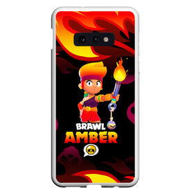 Чехол для Samsung S10E с принтом BRAWL STARS AMBER. в Петрозаводске, Силикон | Область печати: задняя сторона чехла, без боковых панелей | Тематика изображения на принте: 8 bit | amber | brawl stars | colette | crow | gale | leon | max | mecha | mecha crow | mr.p | sally leon | shark | tara | virus 8 bit | werewolf leon | акула | амбер | берли | бравл старс | ворон | коллет | макс | оборотень