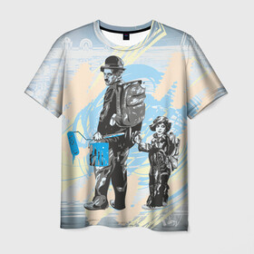 Мужская футболка 3D с принтом Чарли в Петрозаводске, 100% полиэфир | прямой крой, круглый вырез горловины, длина до линии бедер | art | арт | графика | колор | чарли чаплин