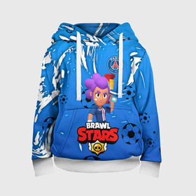 Детская толстовка 3D с принтом BRAWL STARS SHELLY  PSG. в Петрозаводске, 100% полиэстер | двухслойный капюшон со шнурком для регулировки, мягкие манжеты на рукавах и по низу толстовки, спереди карман-кенгуру с мягким внутренним слоем | 8 bit | amber | brawl stars | crow | gale | leon | max | mecha | mecha crow | mr.p | psg | sally leon | shark | shelly | tara | virus 8 bit | werewolf leon | акула | амбер | берли | бравл старс | ворон | макс | оборотень | псж | шелли