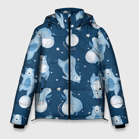 Мужская зимняя куртка 3D с принтом Белые мишки в Петрозаводске, верх — 100% полиэстер; подкладка — 100% полиэстер; утеплитель — 100% полиэстер | длина ниже бедра, свободный силуэт Оверсайз. Есть воротник-стойка, отстегивающийся капюшон и ветрозащитная планка. 

Боковые карманы с листочкой на кнопках и внутренний карман на молнии. | Тематика изображения на принте: 